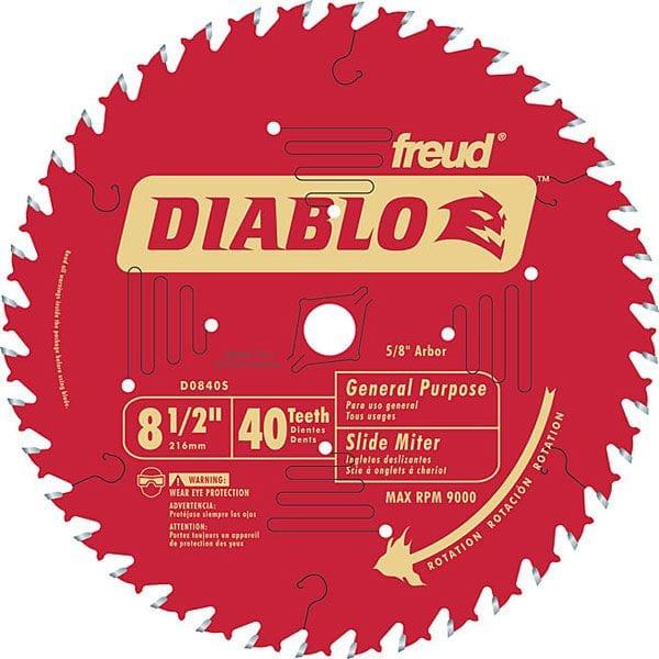 D0840S Diablo Miter/Sliding Miter Blade, 8-1/2" diameter, 5/8" arbor, 40 teeth ATB